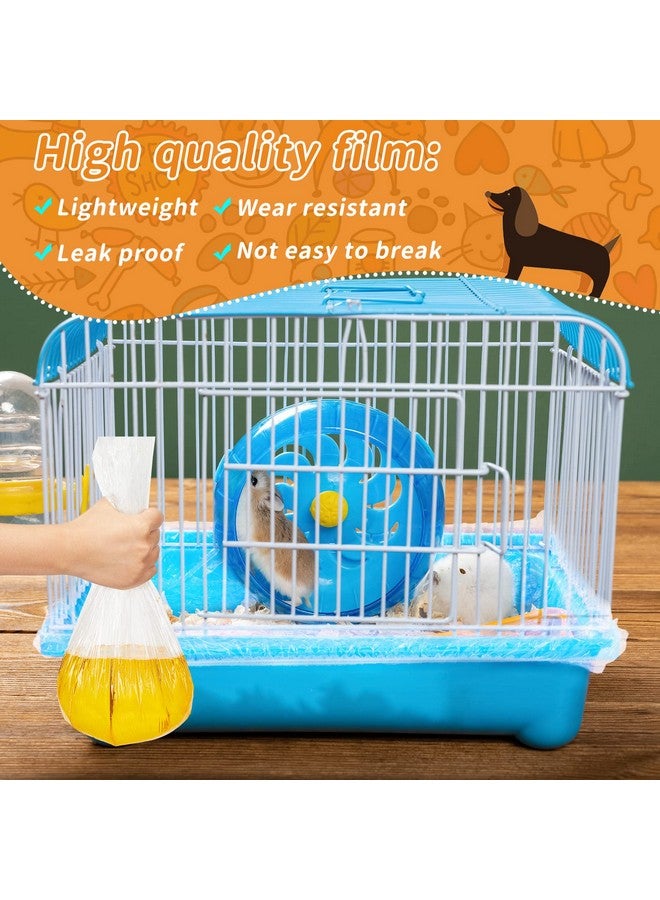 تونديامو 50 قطعة من بطانات أقفاص Tondiamo للحيوانات الصغيرة، بطانة صينية هامستر للاستخدام مرة واحدة، بطانة صندوق بلاستيكية شفافة، بطانة قفص خنزير غينيا مانعة للتسرب، كيس قمامة، غشاء حمام للأرانب والهامستر والقنفذ - Image 5