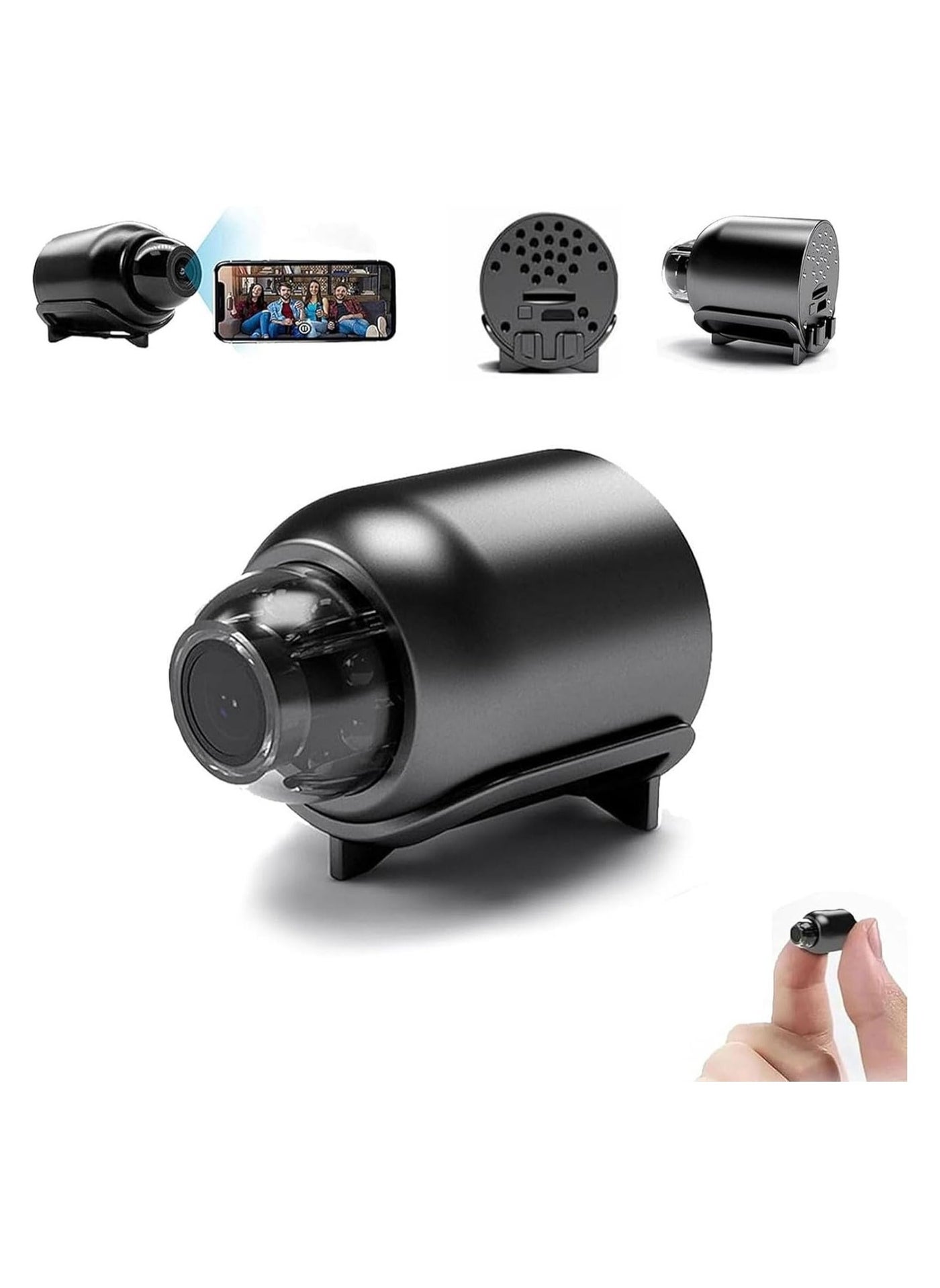 TIGER Cheerchest Mini WiFi Camera 1080p HD – Night Vision Included, 5G Wireless Camera for Home, Office & Car – Easy Installation, Compact Security Camera for Home Security (1pcs)