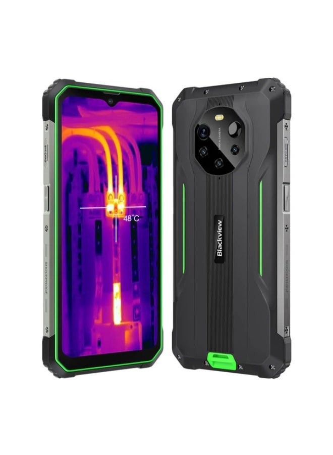 بلاكفيو هاتف بلاك فيو BL8800 برو 5G المتين مع كاميرا حرارية FLIR، شاشة 6.58 بوصة FHD+، بطارية 8380 مللي أمبير، 6GB+128GB (أخضر) - Image 1