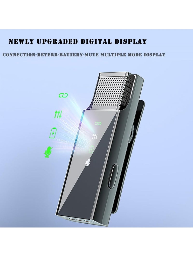 Wireless Microphone for Android and iPhone S18 Wireless Microphone Mini Microphone Comes with 2 Mini Microphones for YouTube, Facebook and TikTok (for iPhone and Android)