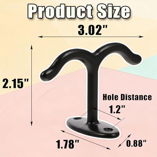 NNNJunhua Zinc Alloy Ceiling Double Hook Cabinet Wardrobe Coat Towel Hat Hook Hooks Under Cabinet Shelf 6 Pieces (Black) - Image 2