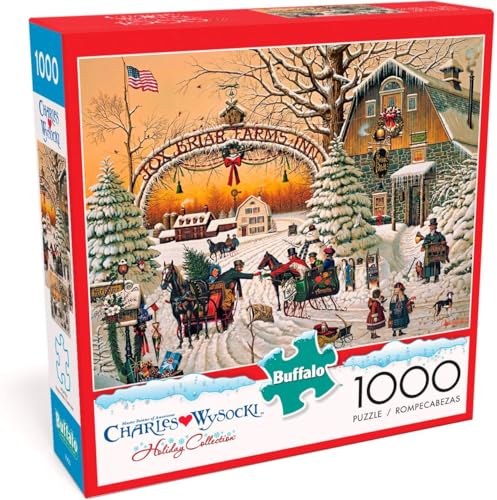 Buffalo Games – A Christmas Greeting - Charles Wysocki - 1000 Piece Holiday Jigsaw Puzzle ​ Colorful Puzzle for Adults – Precision-Cut, Beautiful, Winter Artwork, and Hours of Festive Fun - Image 1