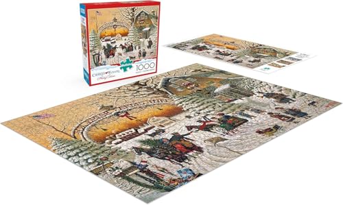 Buffalo Games – A Christmas Greeting - Charles Wysocki - 1000 Piece Holiday Jigsaw Puzzle ​ Colorful Puzzle for Adults – Precision-Cut, Beautiful, Winter Artwork, and Hours of Festive Fun - Image 4