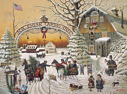 Buffalo Games – A Christmas Greeting - Charles Wysocki - 1000 Piece Holiday Jigsaw Puzzle ​ Colorful Puzzle for Adults – Precision-Cut, Beautiful, Winter Artwork, and Hours of Festive Fun - Image 2