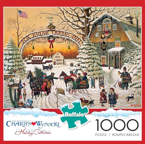Buffalo Games – A Christmas Greeting - Charles Wysocki - 1000 Piece Holiday Jigsaw Puzzle ​ Colorful Puzzle for Adults – Precision-Cut, Beautiful, Winter Artwork, and Hours of Festive Fun - Image 3