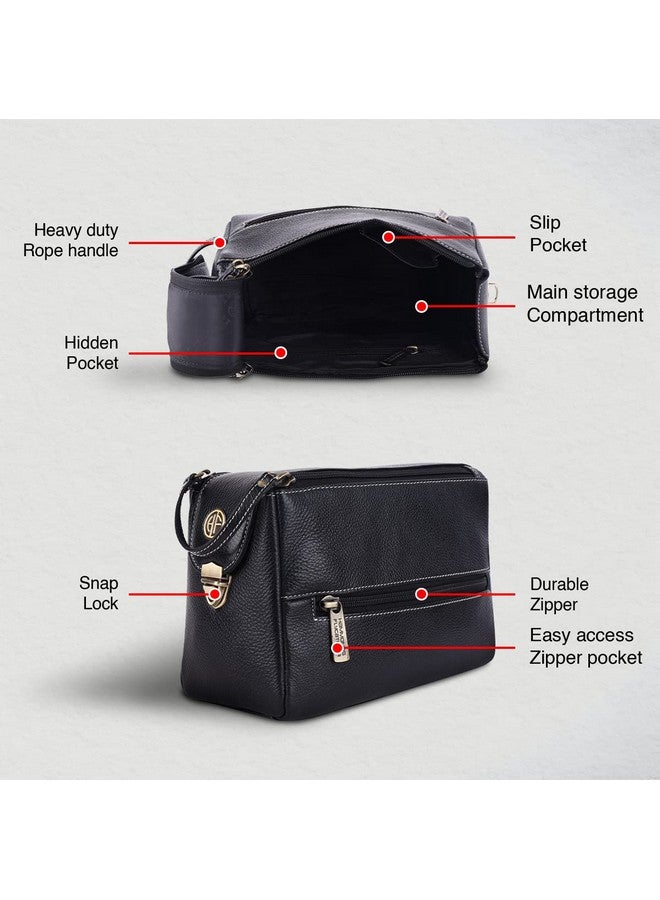 Hammonds Flycatcher Genuine Leather Toiletry Bag for Men and Women - Travel Organizer Pouch, Shaving Kit Bag for Men, Cosmetic Organizer Bag, Toiletry Pouch for Men with Multiple Pockets - Black - Image 4