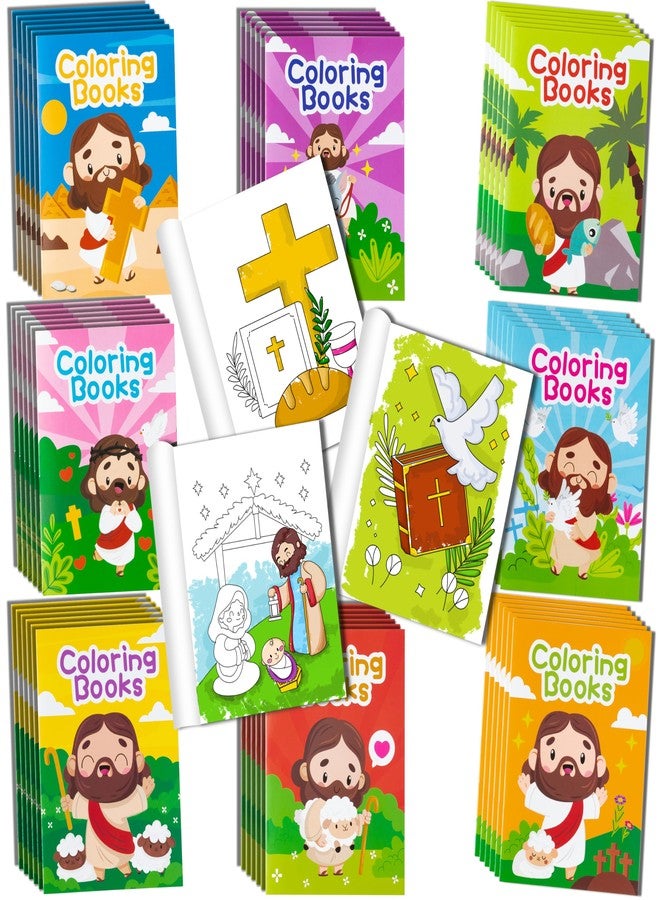 Zainpe 24Pcs Christian Bible Coloring Books for Kids Bible Stories Study Easter Theme DIY Art Drawing Book with Jesus Noah's Ark Pattern Color Booklet Party Favors Birthday Gift Goodie Bag Filler - Image 1