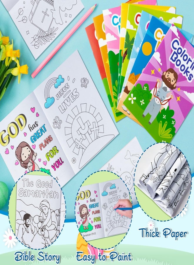 Zainpe 24Pcs Christian Bible Coloring Books for Kids Bible Stories Study Easter Theme DIY Art Drawing Book with Jesus Noah's Ark Pattern Color Booklet Party Favors Birthday Gift Goodie Bag Filler - Image 3
