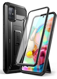 SUPCASE for Samsung Galaxy A71 Case with Screen Protector (Unicorn Beetle Pro), [Built-in Stand & Belt Clip] Full-Body Heavy Duty Rugged Kickstand Protective Phone Case for Samsung A71 6.7 Inch, Black