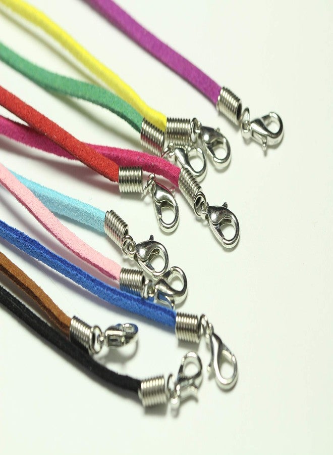 ALL in ONE 10pcs Faux Leather Suede Cord Necklace with Lobster Clasp Extended Chain (17", Mixed Color) - Image 3