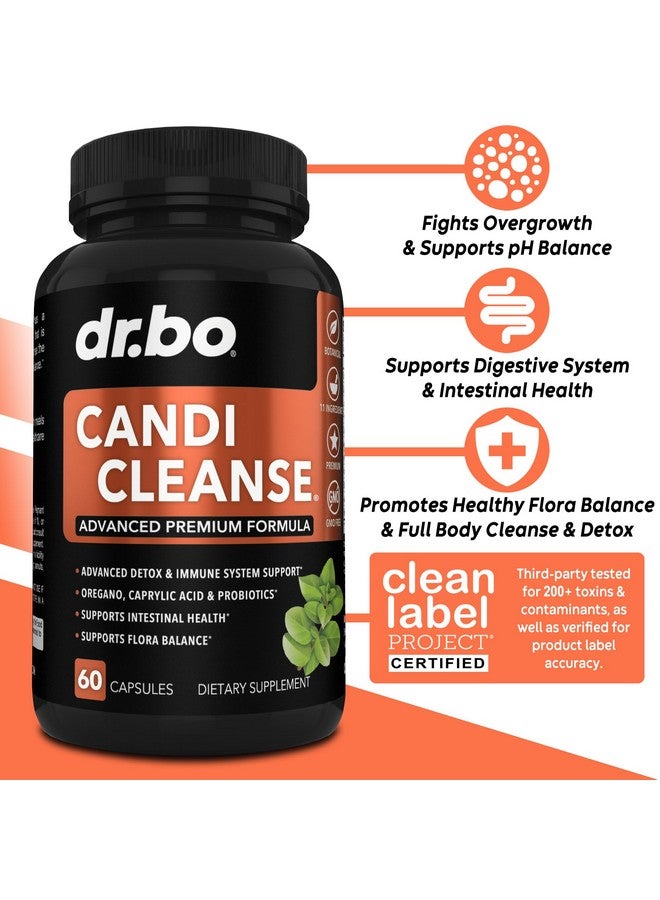 dr.bo Candi Cleanse Support Supplement Pills - Anti Overgrowth Supplements for Women & Men - Extra Strength Balance Control Probiotic Complex Cleanser - Natural Oral Herbal Oregano & Caprylic Acid Capsules - Image 2
