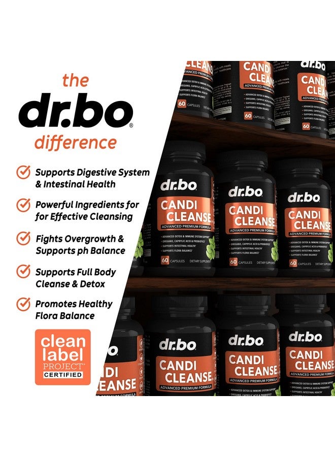 dr.bo Candi Cleanse Support Supplement Pills - Anti Overgrowth Supplements for Women & Men - Extra Strength Balance Control Probiotic Complex Cleanser - Natural Oral Herbal Oregano & Caprylic Acid Capsules - Image 4