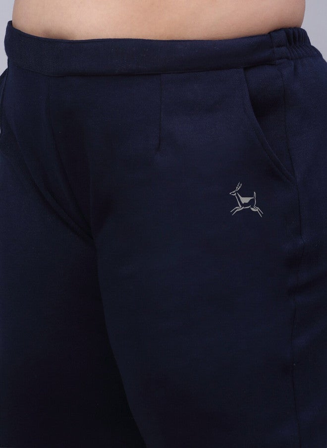 Trend Level Women Plus Size Relaxed Straight Leg Easy Wash Woollen Trousers - Image 5