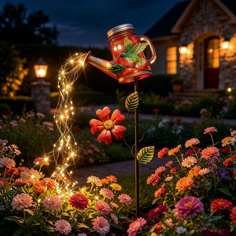 SRNPMIU Solar Watering Can Light Yard Outdoor Decor Lights IP65 Waterproof Hanging Hummingbird Garden Light Outside Garden Flower Bed Decor Women Gift Birthday Gifts - Image 2