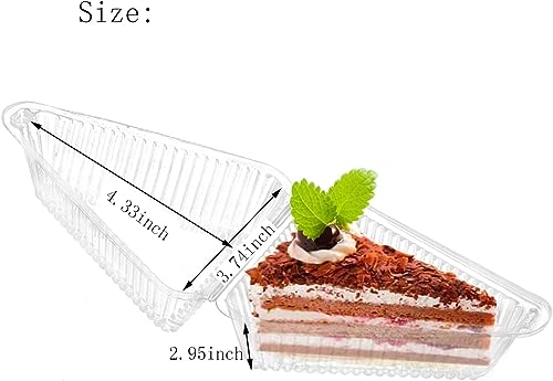 MFDSJ 100 Pieces Cake Slice Plastic Containers with Lids 5 Inches Hinged Lid Cheese cake Container, for Home, Bakery and Cafe - Image 3