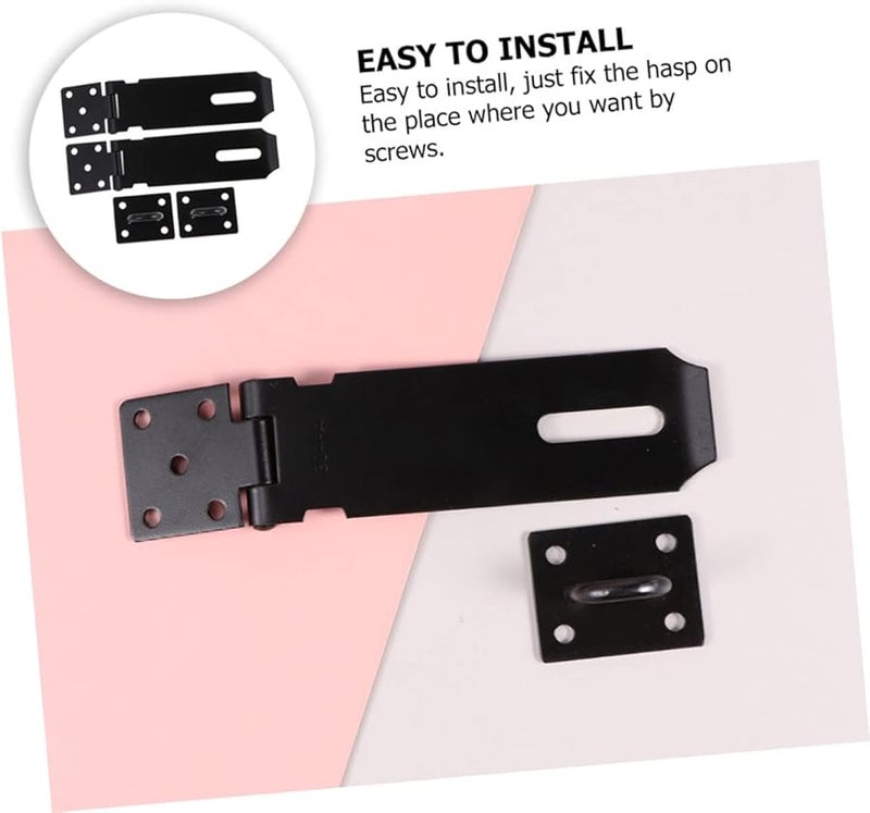 Heavy Duty Stainless Steel Door Lock Hasp For Sliding Door Security 2 Pack - Image 4