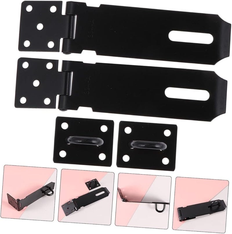 Heavy Duty Stainless Steel Door Lock Hasp For Sliding Door Security 2 Pack - Image 3