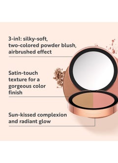 أم. أسام أحمر الخدود Magic Finish Satin Blush Dark Honey & Nude Flush (0.14 أونصة) - بودرة مكياج أحمر الخدود للحصول على مظهر منعش ومشرق مع حمض الهيالورونيك والأصباغ اللونية فائقة الدقة للحصول على خدود أكثر امتلاءً  - Image 2