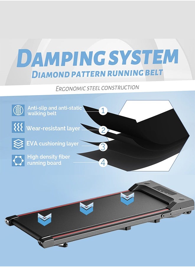 FITNESS World Treadmill, 2 in 1 Foldable Walking Pad 1-6 km/h Speed, 120 kg User Weight, LED Display for Home or Office