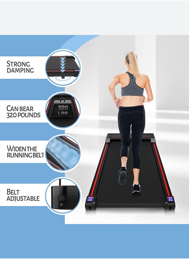 FITNESS World Treadmill, 2 in 1 Foldable Walking Pad 1-6 km/h Speed, 120 kg User Weight, LED Display for Home or Office