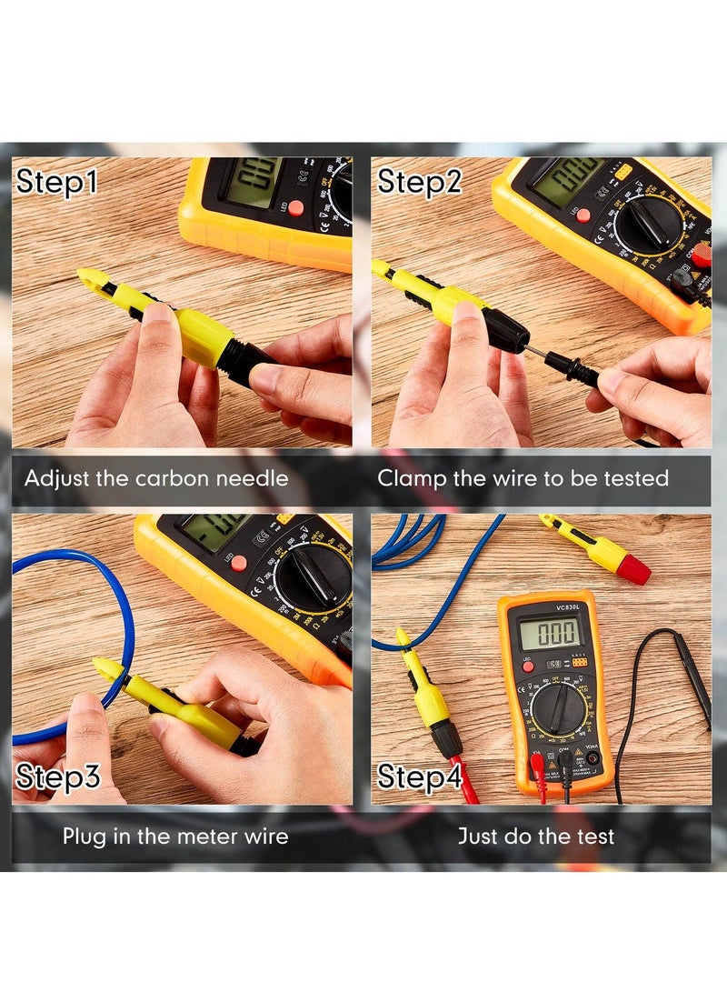 واي آند دي Insulation Piercing Clips Set for Multimeter Testing, 4 Pieces Wire Probes Voltage, Thermometer 2mm Tool  - Image 5