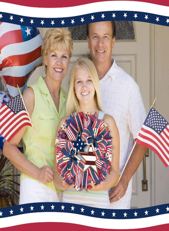 Demonwer 17.7 Inch Patriotic Wreaths for Front Door 4th of July Fourth Garland Memorial Day Wreaths American Flag Independence Day Garland for Indoor Outdoor Door Wall Holiday Decor Home - Image 5