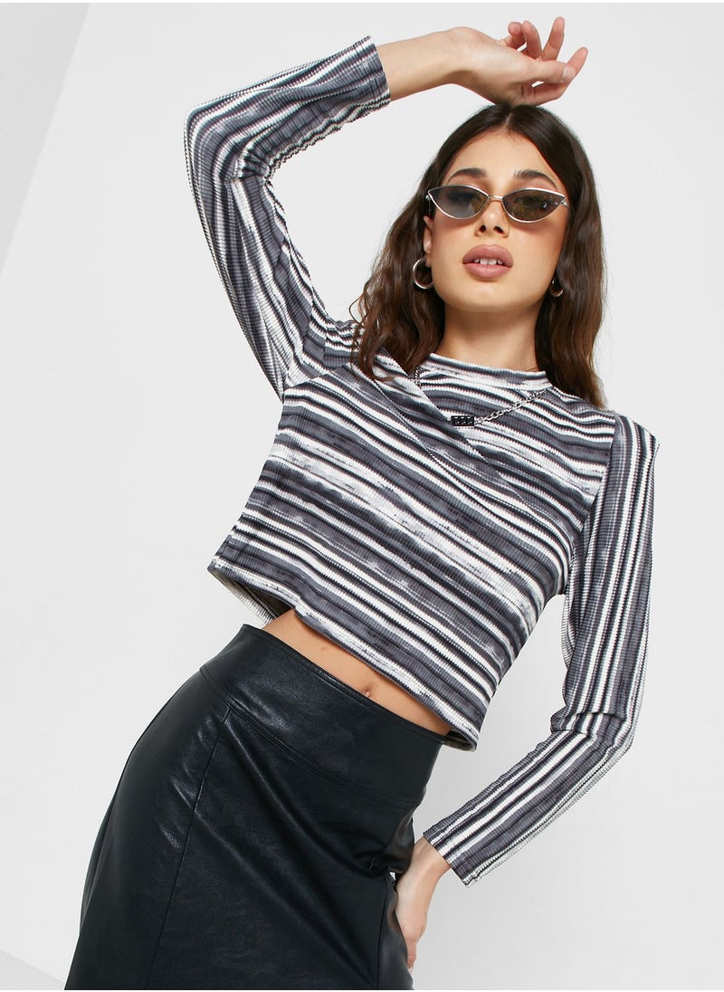 Ginger - Monochrome Stripe Top - Image 1