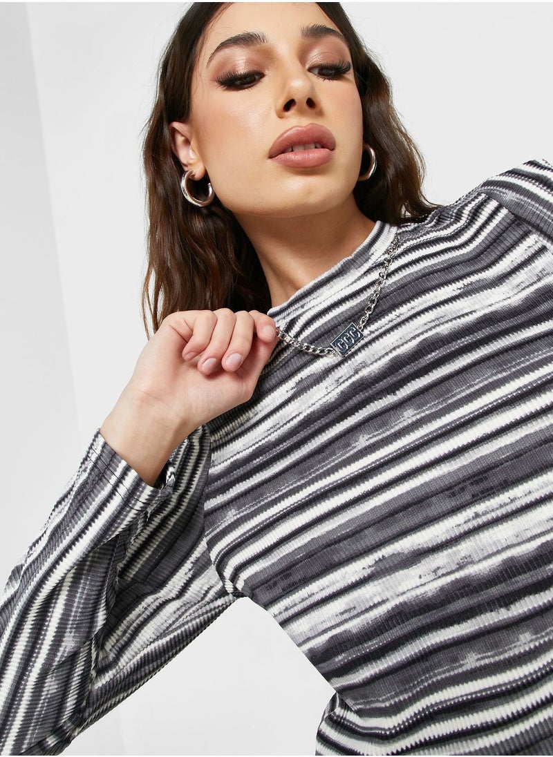 Ginger - Monochrome Stripe Top - Image 1