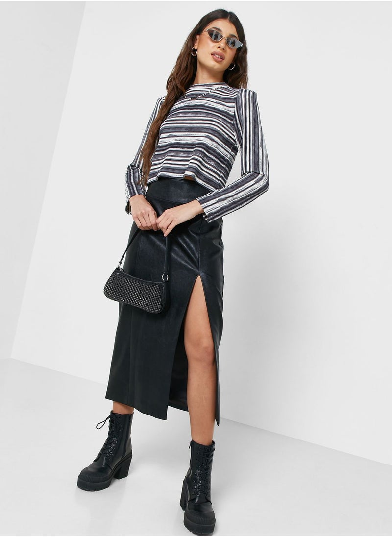 Ginger - Monochrome Stripe Top - Image 1