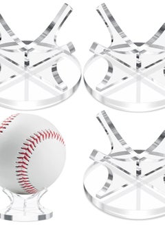 Excefore 3-Piece Ball Stand Holder Set, Sport Ball Display Rack with Non-Slip Rubber Pads for Baseball, Golf, Softball, Tennis, and More  - Image 1