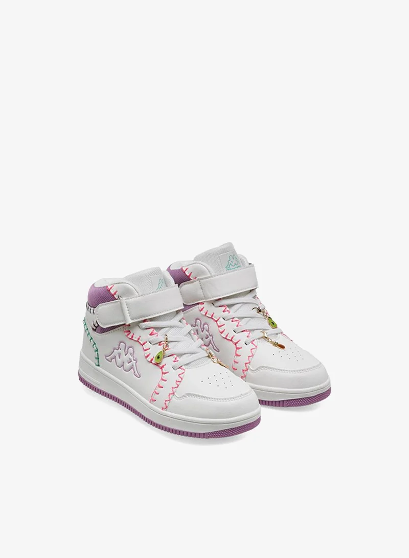 Kappa Girls Embroidered Hook & Loop High-Top Sneakers