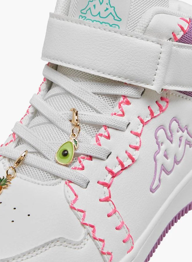 Kappa WHITE Girls Embroidered Hook & Loop High-Top School Sneakers for Women | Best Price UAE