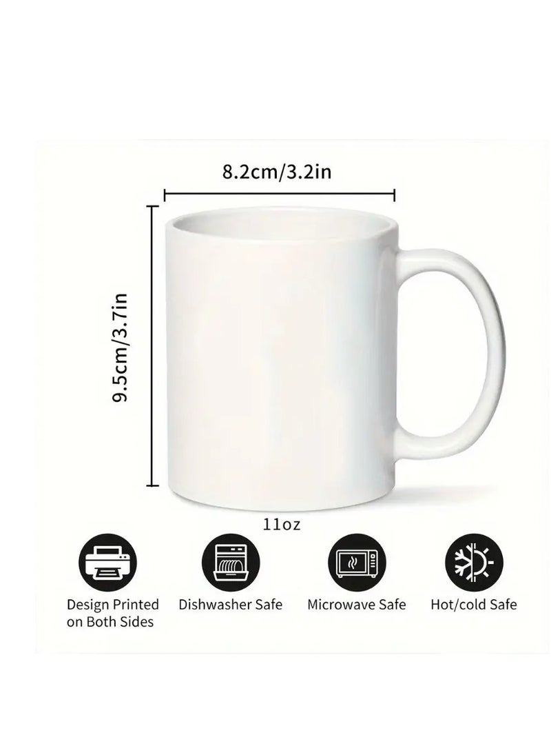 RYN 1pc 11OZ Ceramic Merry Christmas Coffee Mug - Double-Sided Printed Holiday Cup, Festive Gift for Men & Women, Ideal for Office, Dorm, School - Seasonal Tea & Coffee Mug Pink - Image 2