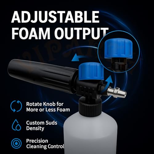 Viparth Brass 1 Liter Bottle Professional Adjustable Snow Foam Lance/Cannon With 1/4" Quick Release Connector | Heavy Duty Foam Blaster For High Pressure Washer | Pack of 1 - Image 3