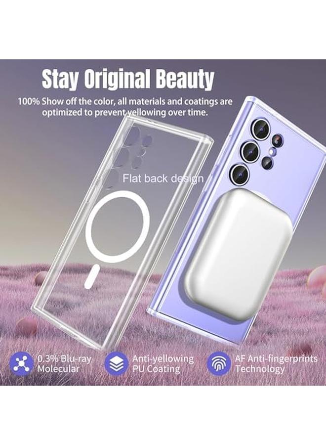 erorex Designed For Samsung Galaxy S24 Ultra Case 5G Compatible With Mag Safe Precise Cutouts For Camera Lenses Transparent Scratch Resistant Shockproof Bumper Phone Cover Magnetic Clear  - Image 4