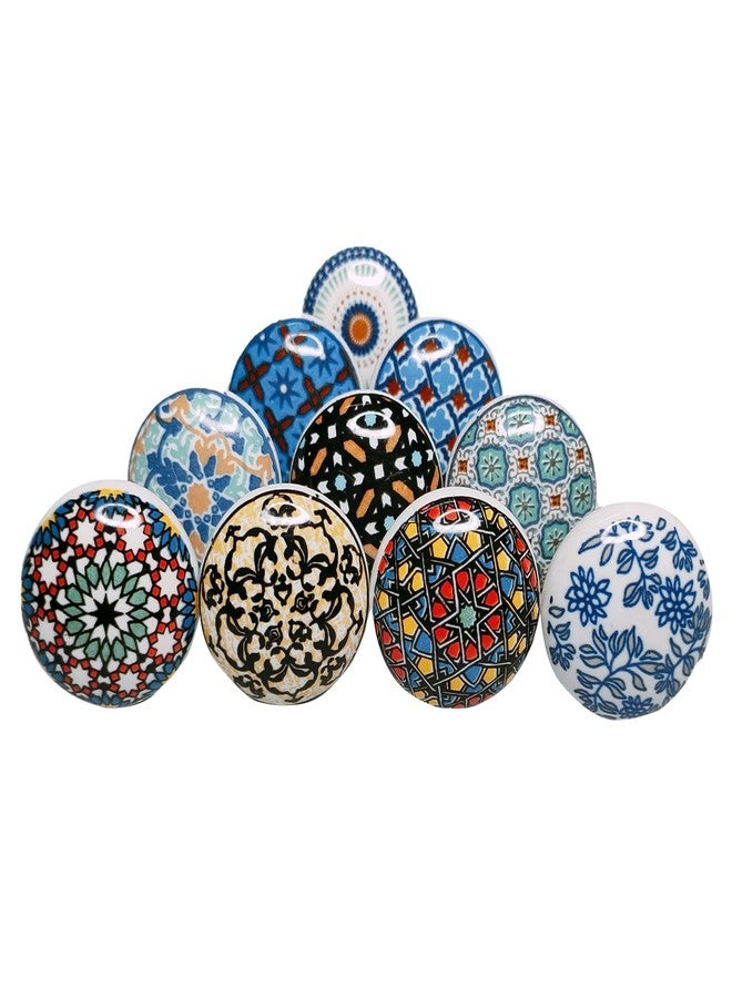 GANGKART-Ceramic Knobs World Door knobs Decorative Ceramic Pulls for Drawers Kitchen Cabinets Colorful Hardware Mandala Knobs Pack of 10 knobs - Image 1