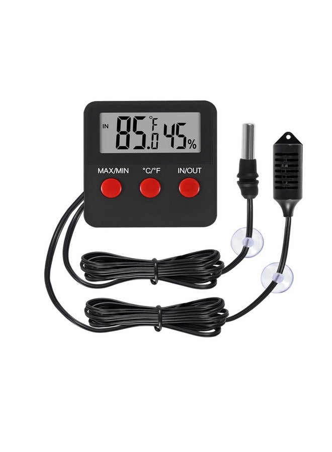 SHUTAO Digital Thermometer and Humidity Thermometers Indoor and Outdoor Digital Temperature and Hygrometer Gauge with Probe for Reptile Terrarium Thermometer Pet Keeping - Image 1