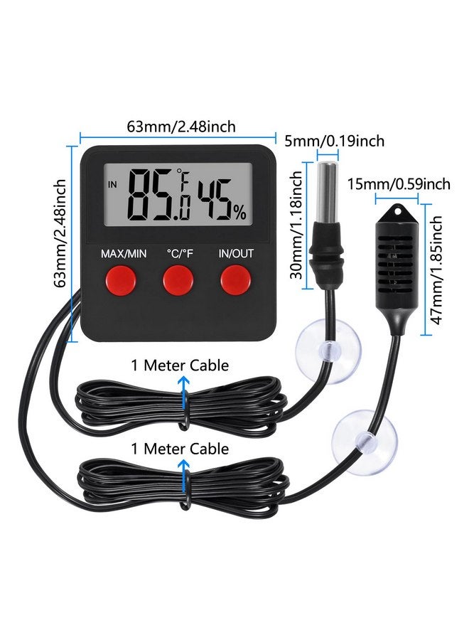 SHUTAO Digital Thermometer and Humidity Thermometers Indoor and Outdoor Digital Temperature and Hygrometer Gauge with Probe for Reptile Terrarium Thermometer Pet Keeping - Image 3