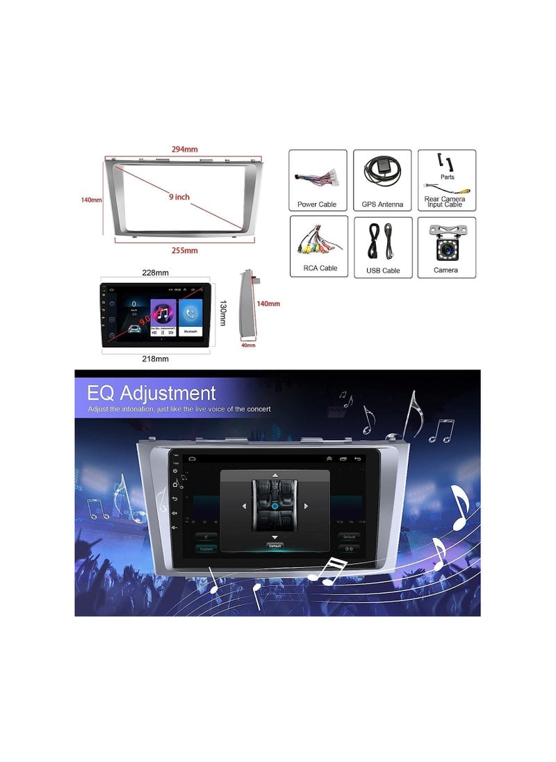 SHEZA STAR - Android Car Stereo for Toyota Camry 2006 2007 2008 2009 2010 2011 6GB RAM 128GB ROM Support SIM Card, Apple Carplay, MirrorLink WiFi BT, 9 Inch IPS Touch Screen with Backup Camera Included - Image 1
