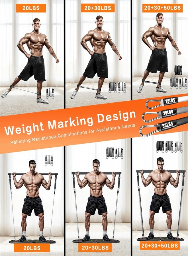 BBTOPS Push UP Board, Pilates Bar & 20 Fitness Accessories with Resistance Bands Ab Roller Wheel, 25 in 1 Foldable Push up Bar at Home Gym, Workout Exercise Equipment for Man and Women-Blackgray - Image 5