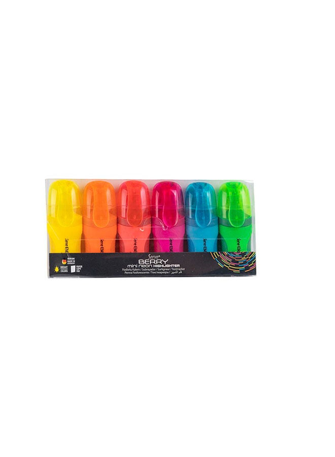 Serve 6 Pcs Berry Highlighter Neon Colours-Multicolour