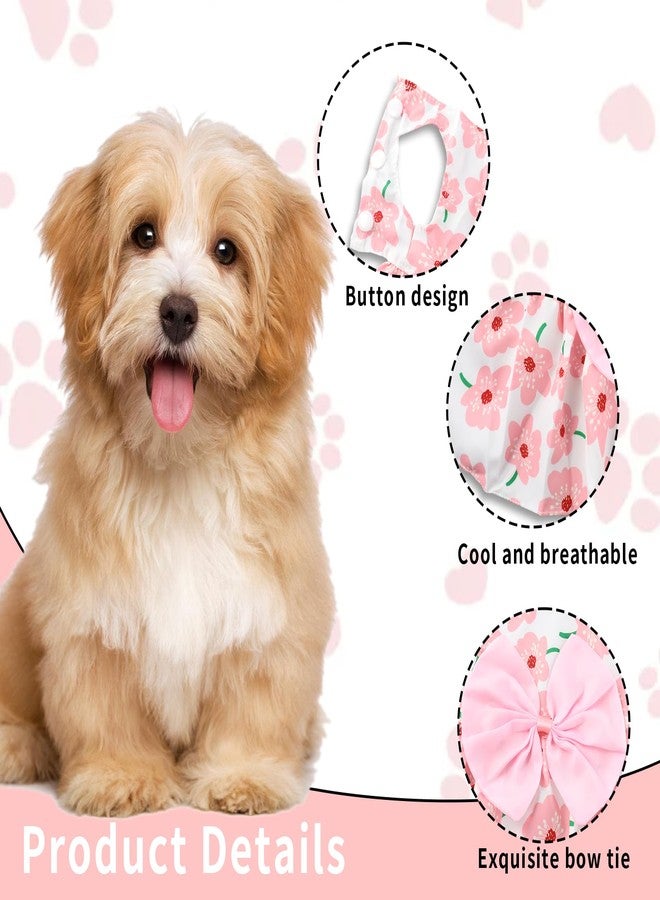 Sdfvsdg 5 Pcs Dog Dresses Floral Puppy Cat Pet Dresses Dog Bowknot Dresses for Large Dogs Girls Puppy Summer Floral Skirts Outfits Cute Princess Pet Dress for Female Yorkie Cats Dogs Pets - Image 2