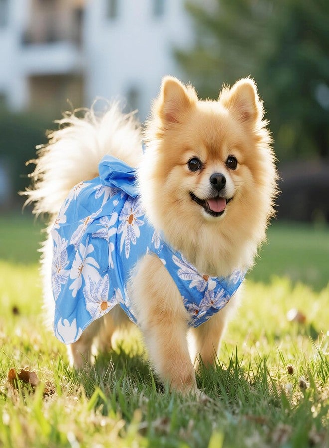 Sdfvsdg 5 Pcs Dog Dresses Floral Puppy Cat Pet Dresses Dog Bowknot Dresses for Large Dogs Girls Puppy Summer Floral Skirts Outfits Cute Princess Pet Dress for Female Yorkie Cats Dogs Pets - Image 5