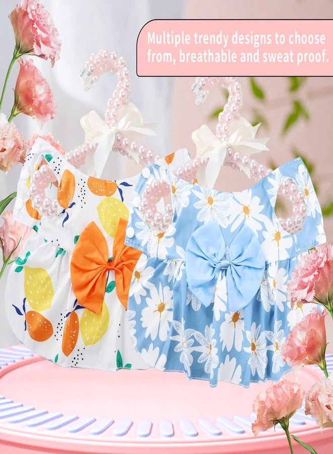 Sdfvsdg 5 Pcs Dog Dresses Floral Puppy Cat Pet Dresses Dog Bowknot Dresses for Large Dogs Girls Puppy Summer Floral Skirts Outfits Cute Princess Pet Dress for Female Yorkie Cats Dogs Pets - Image 4