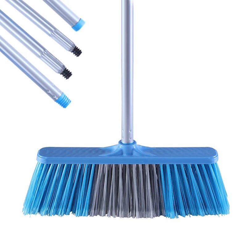 YONILL Indoor Outdoor Broom with Long Handle 53 Angle Brooms for Floor Cleaning Sweeping Broom for Garage Patio Garden House and Kitchen