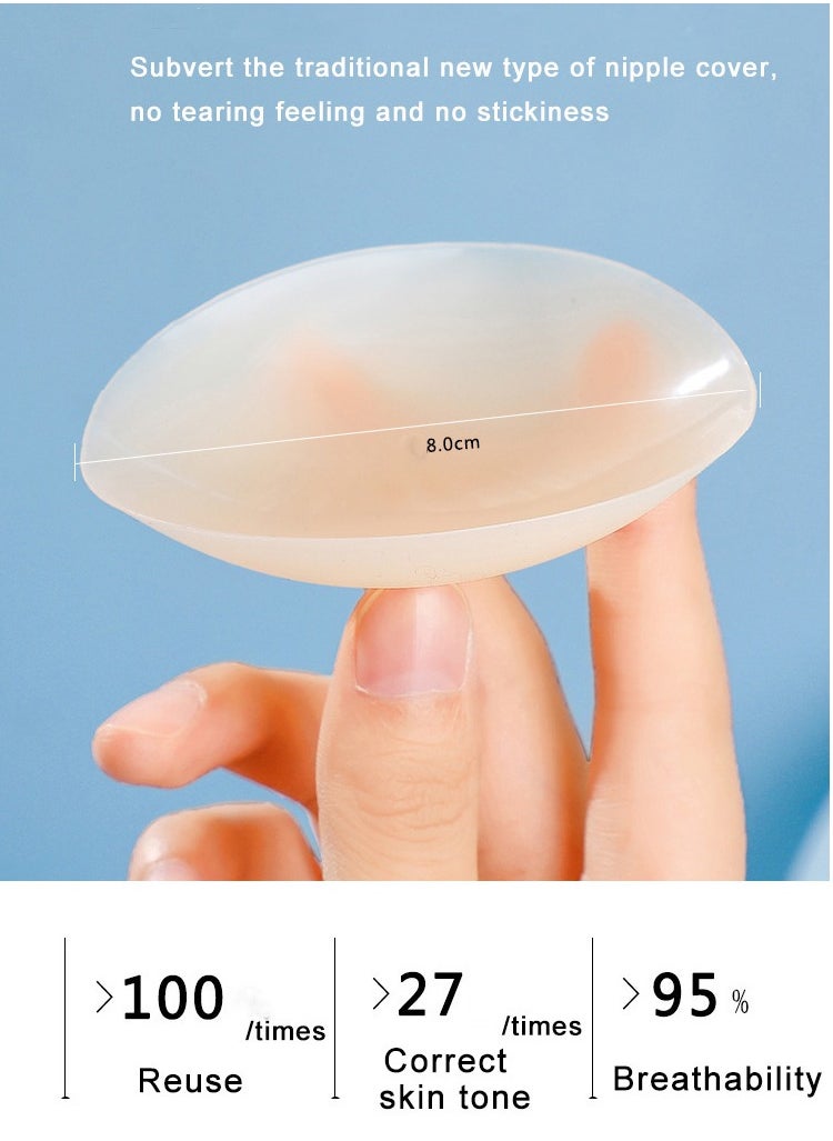 Generic Black technology no glue nipple cover anti bulges nipple paste invisible bra nipple cover supportables,body temperature self adhesive  - Image 4