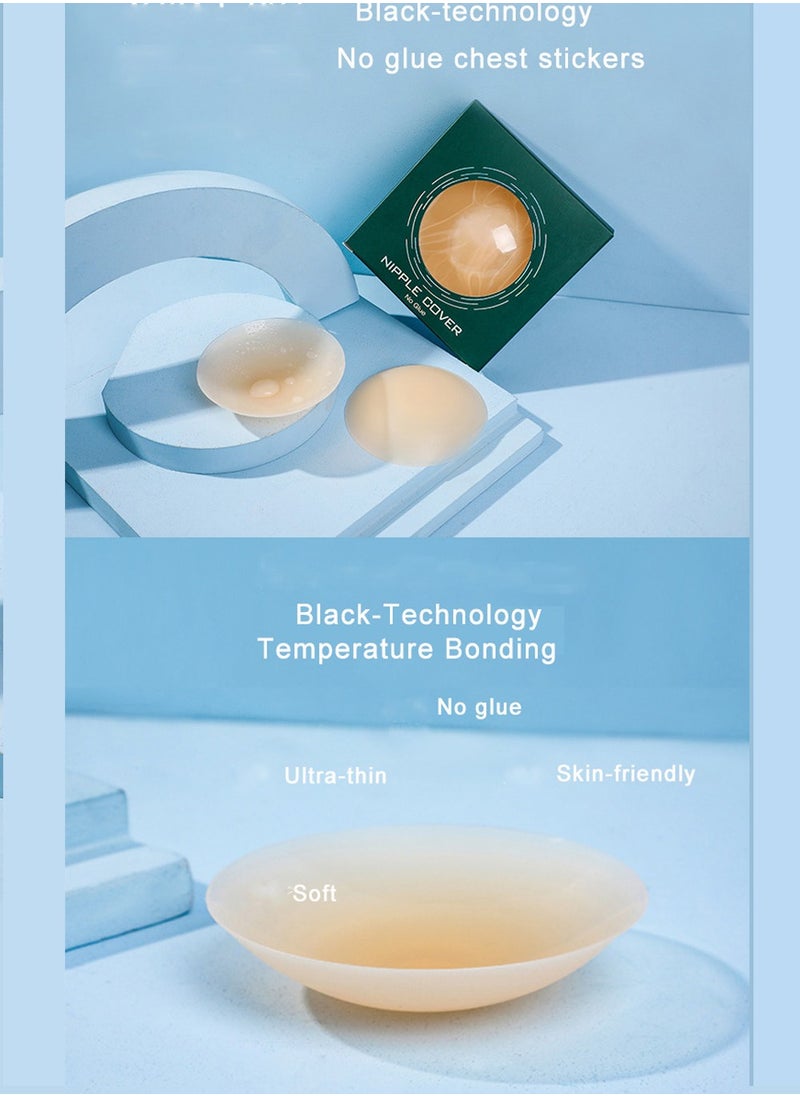 Generic Black technology no glue nipple cover anti bulges nipple paste invisible bra nipple cover supportables,body temperature self adhesive  - Image 2