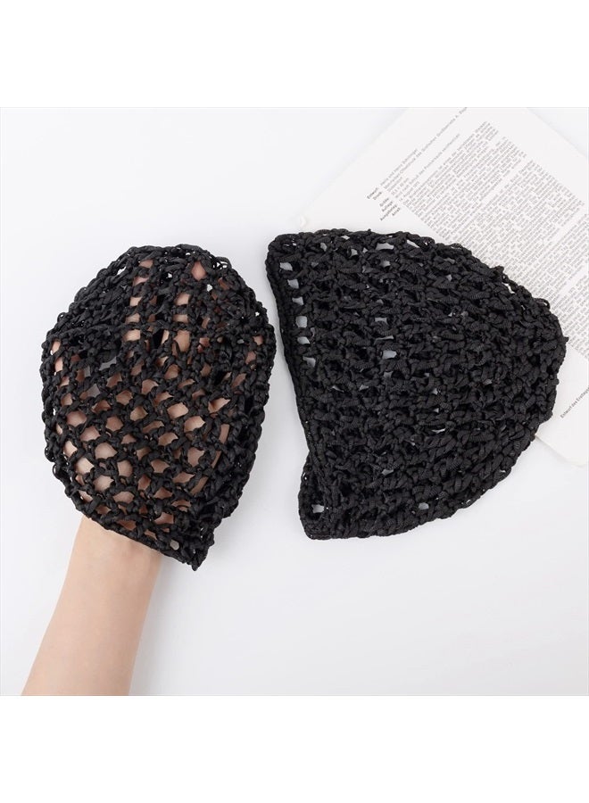Framendino , 9 Pack Mesh Hair Net Cap Black Crochet Hair Net Thick Short Hair Women Hairnet for Night Sleeping Hair Accessories  - Image 2