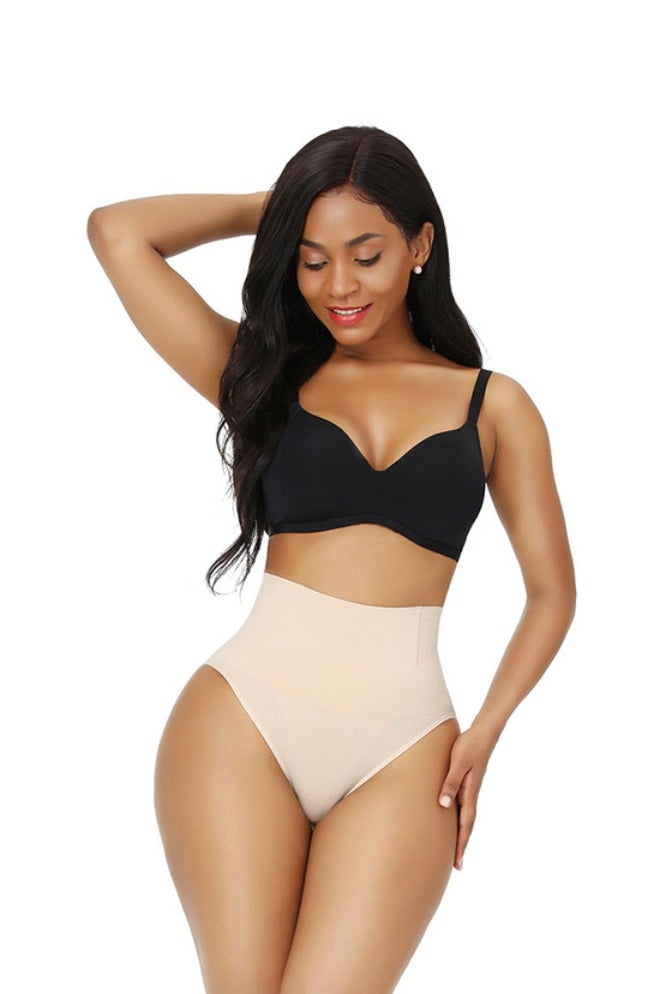 CURVCRAFT Women's High-Waist Shapewear Panty – Tummy Control & Butt Lifter | Seamless Slimming Body Shaper Beige - Image 3