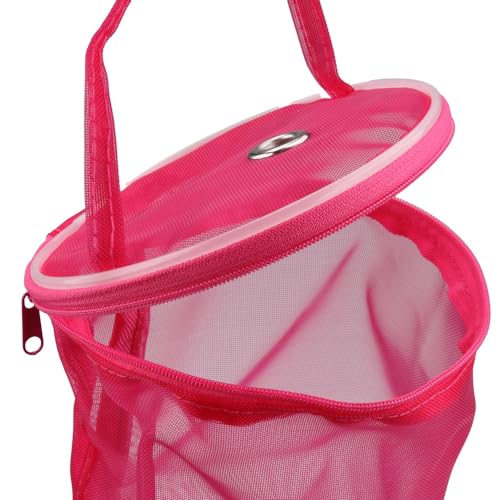 Craft County Mesh Yarn Holder with Carrying Handle Collapsible Container to Store and Transport Red Small - Image 3
